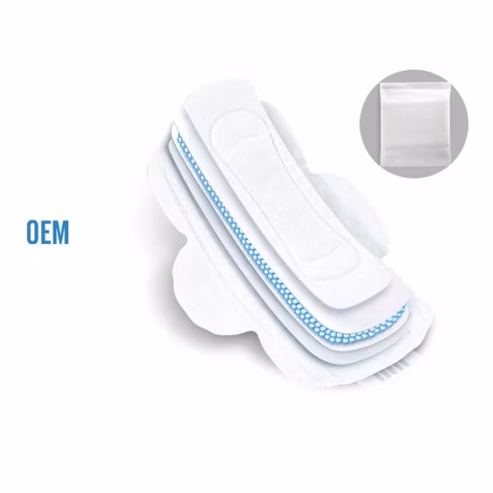 Serviettes hygiéniques antibactériennes personnalisées à côté de la peau, propres marques économiques (Zhi Fou) avec pâte facile et rapide